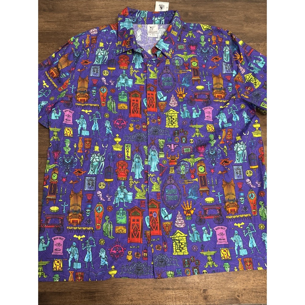 Disney Shirt Mens Imagineering Exclusive Haunted Mansion Hatbox‎ Ghost NWT XL